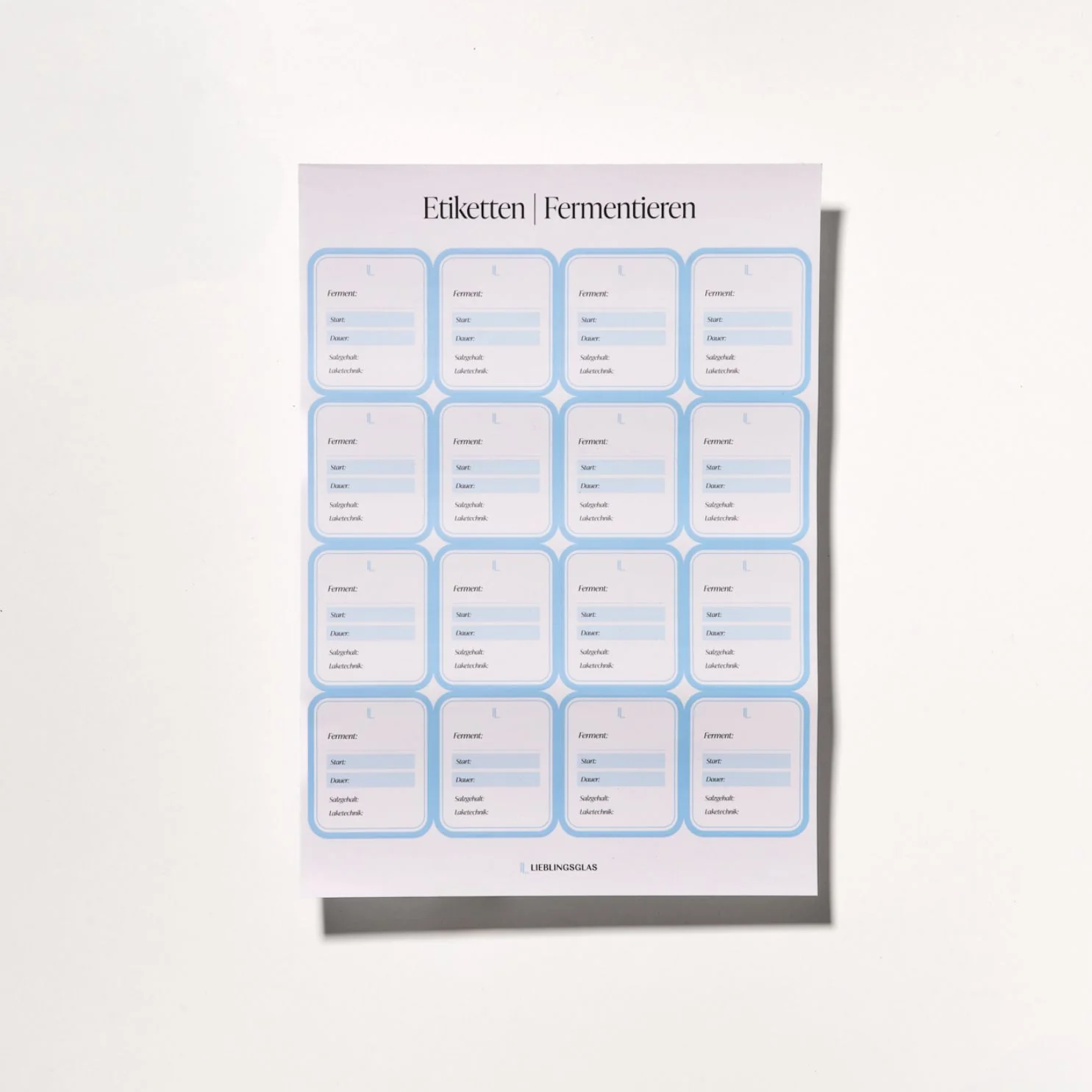 Etiketten zum Selbstbeschriften